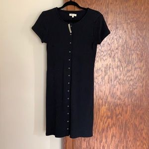Madewell black button front dress